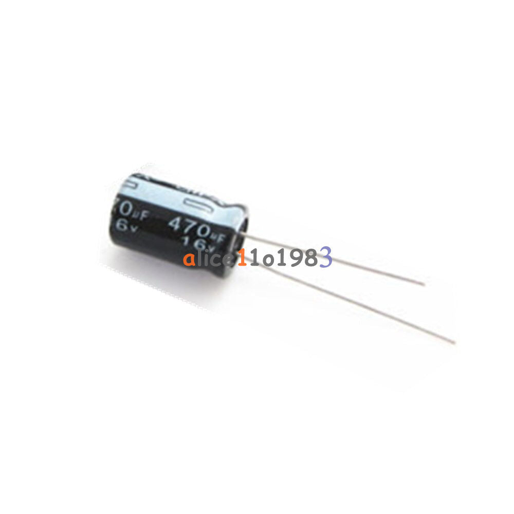 50PCS 470uF 16V 105C 8mm*12mm Radial Electrolytic Capacitors 470uF 16V