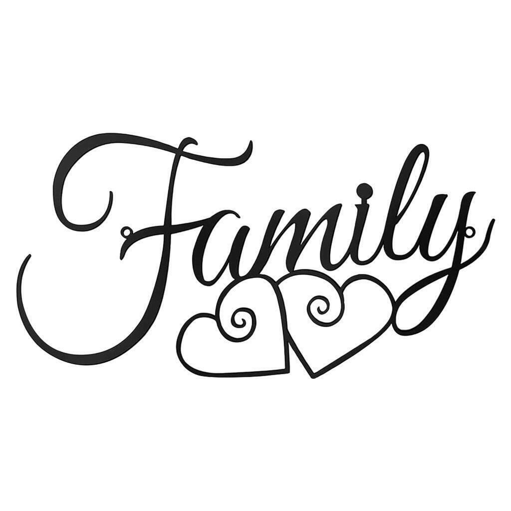 Family Wall Sign Family Wall Decor Sign Black Family Word Wall Art Family Wall