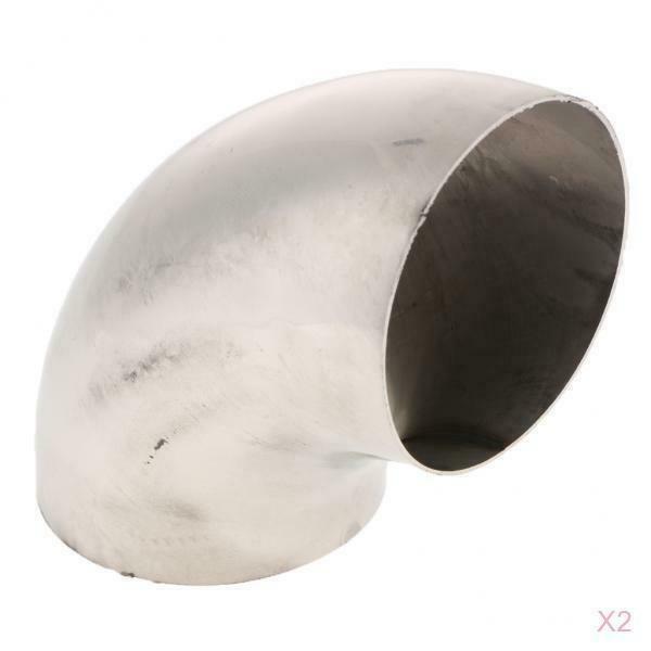 2pcs Car / Auto 201 Stainless Steel 90degree Bend 63mm Elbow Exhaust