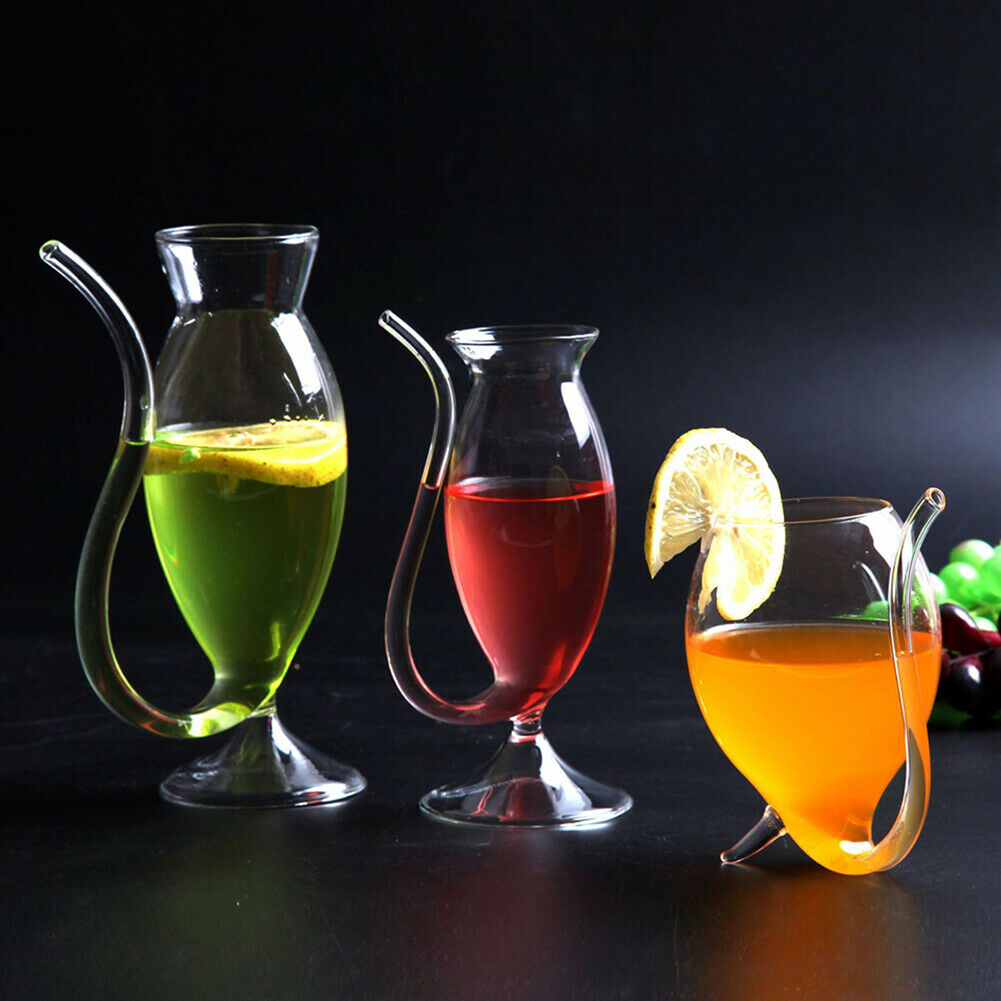 Heat-resistance Cocktail Glass with Straw Creative Wine Cup Cocktail Glass Cup