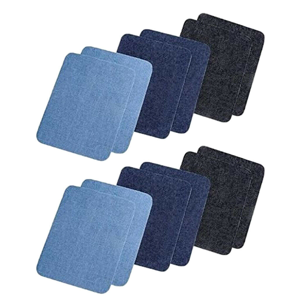 12 pieces iron-on patches denim iron-on patches iron cotton patches