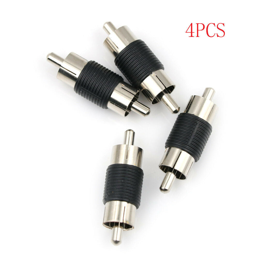 4pcs Straight AV RCA Male to Male Audio Video Connector Couplers Adapter A Tt