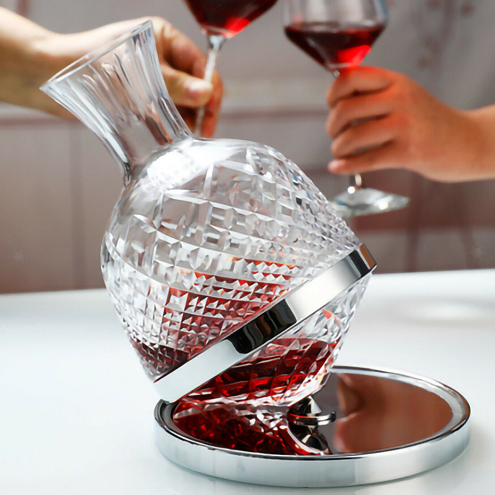 Crystal Glass Wine Decanter Champagne Vodka Wine Whisky Pourer Dispenser