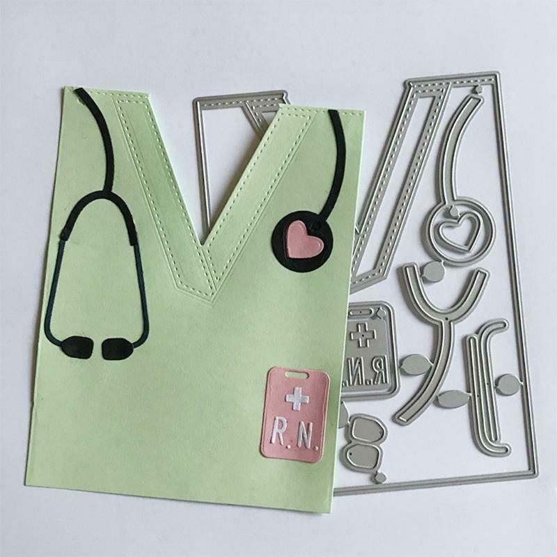 Nurse Clothes Card Making Embossing Stencil DIY Printing Carbon Steel Mould