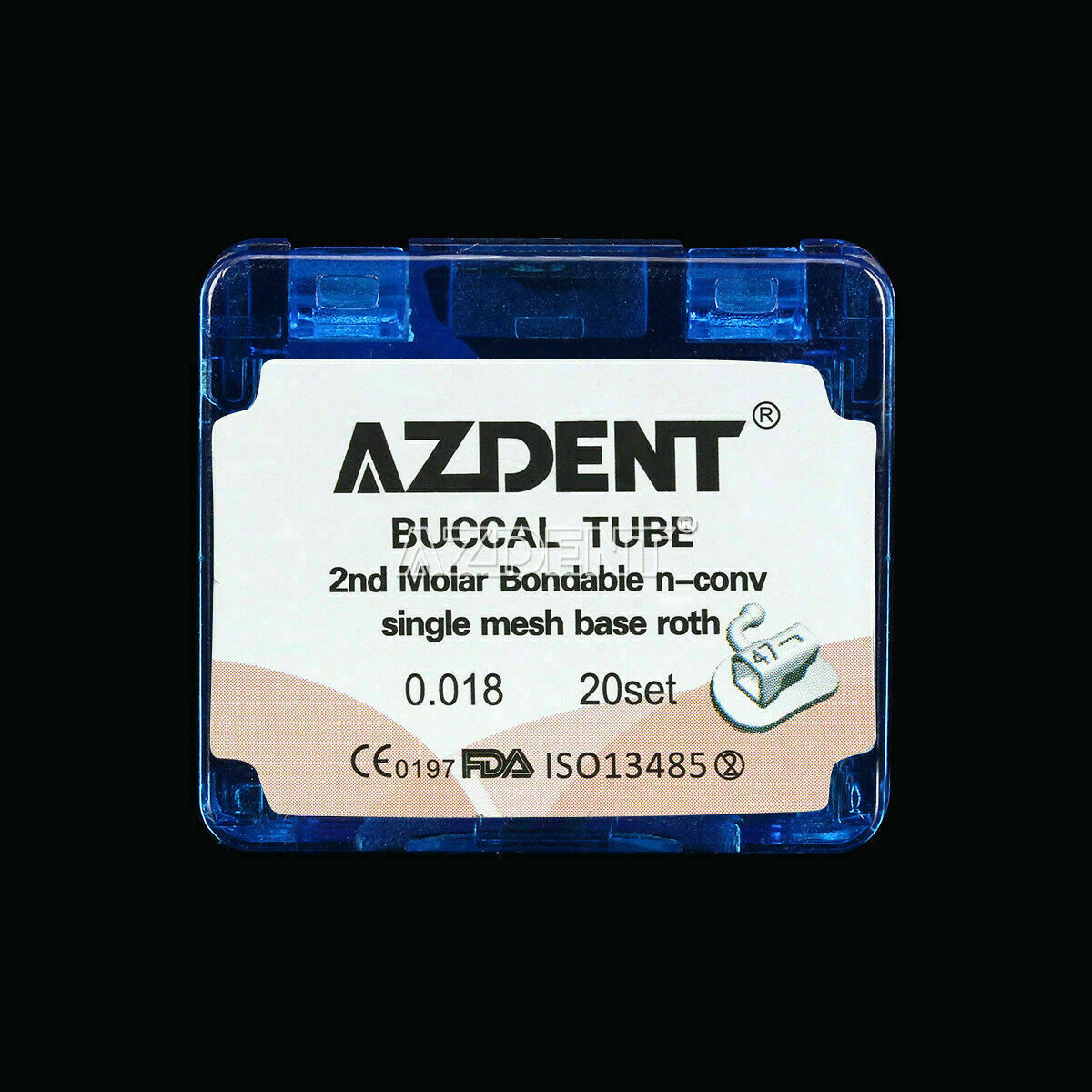 3Packs Orthodontic Bonding Buccal Tube N-Conv Roth 0.018 2nd Molar AZDENT Dental