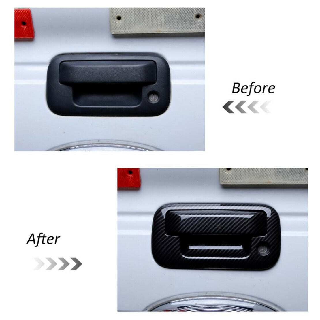 Carbon Fiber Style Rear Tailgate Handle Bowl Cover Fit For Ford F150 2009-2014