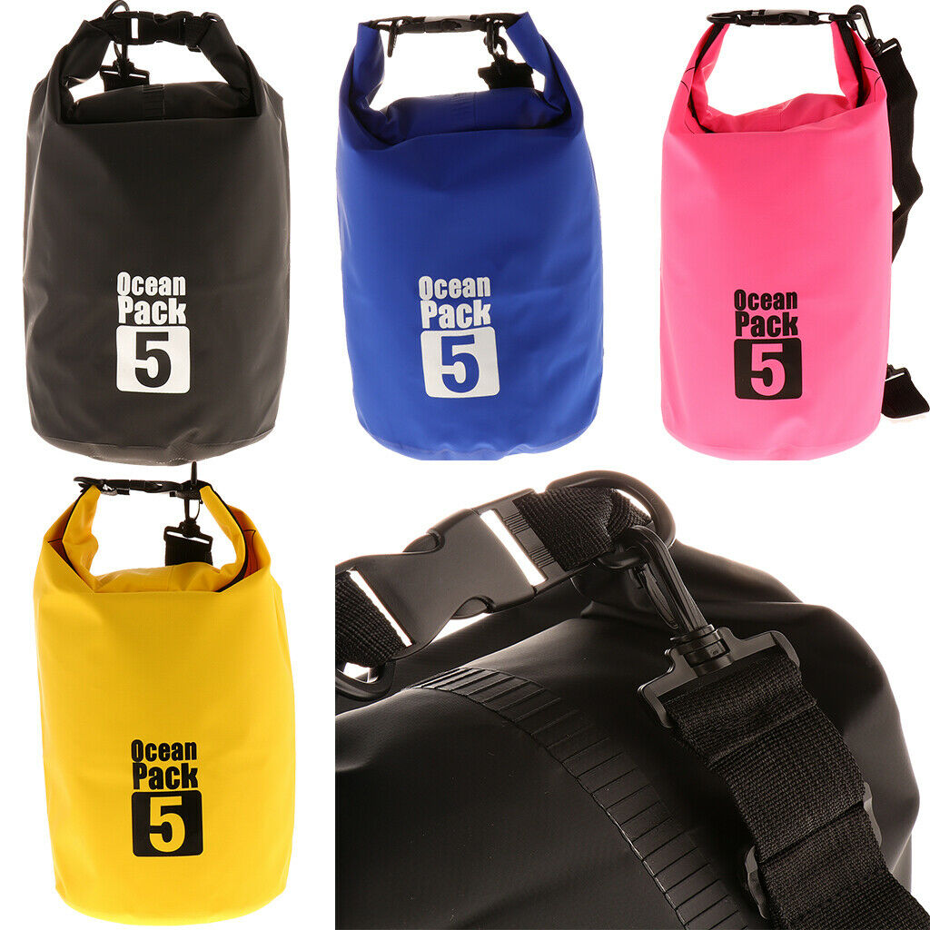 Waterproof Dry Bag Backpack Beach Bucket Rafting Kayaking Dry Sack Black