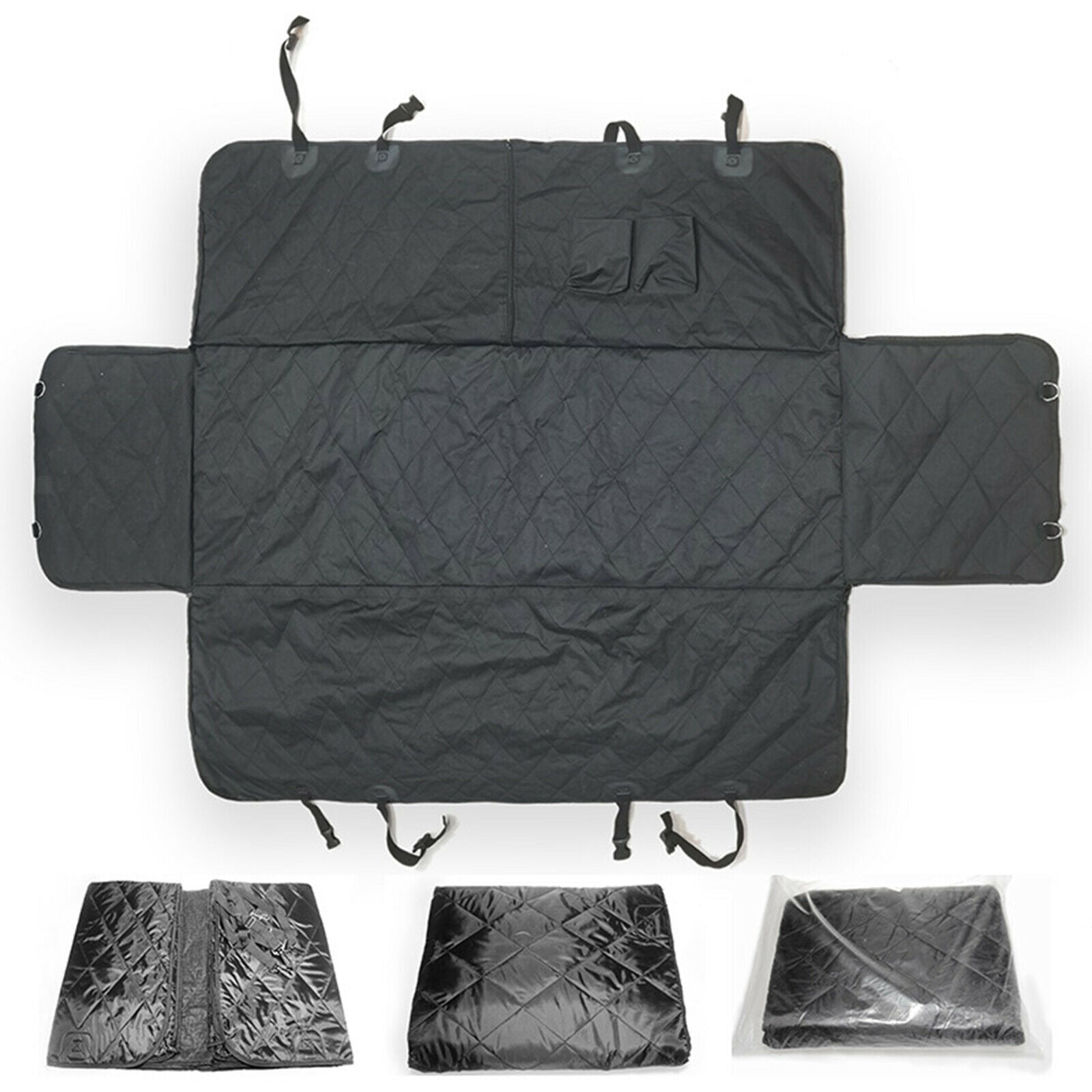 Premium Dog Car Seat Cover with Side Flaps Hammock Travel Van Truck Mat
