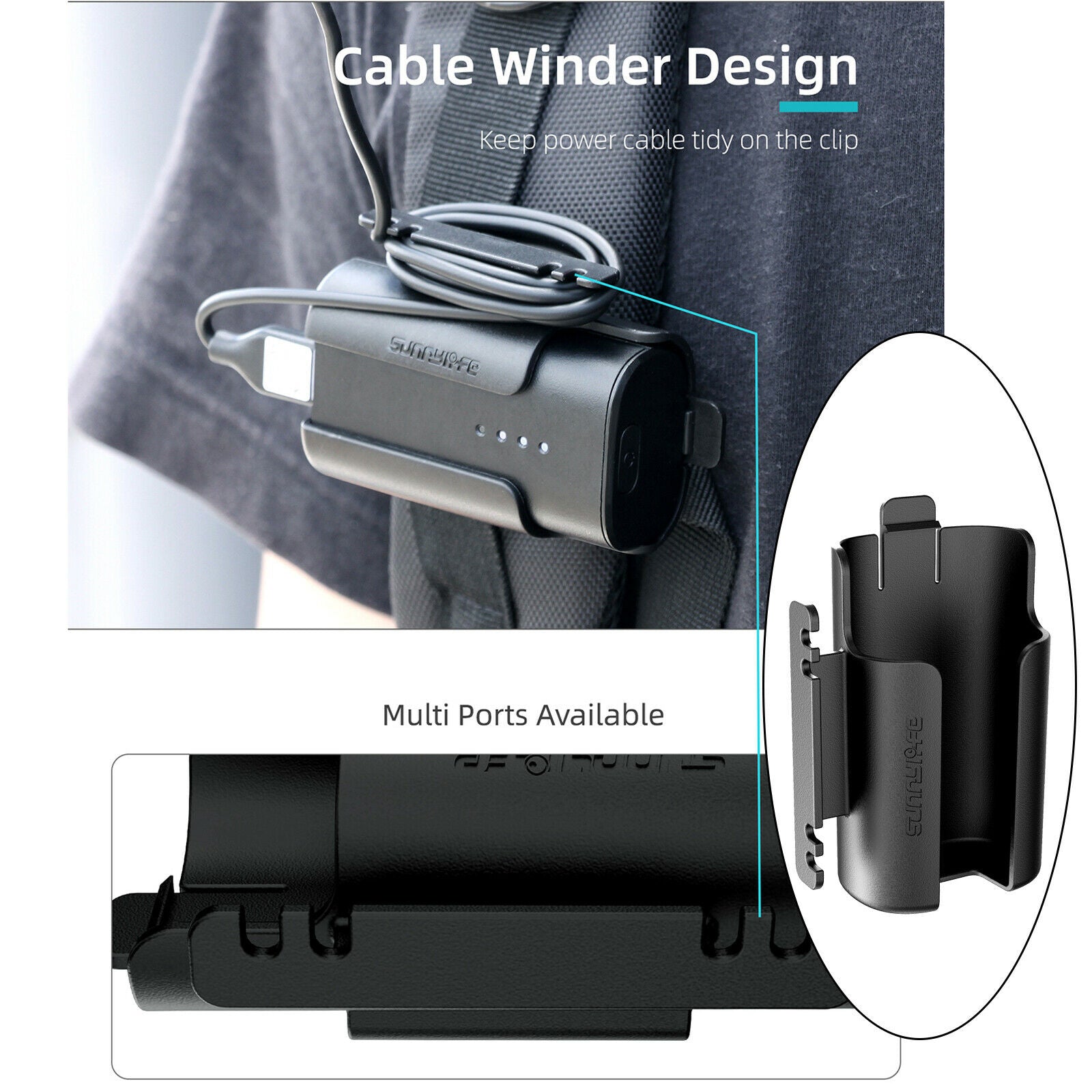 Headband Battery Container Cable Tidy Winder For DJI FPV Goggles V2 Plastic