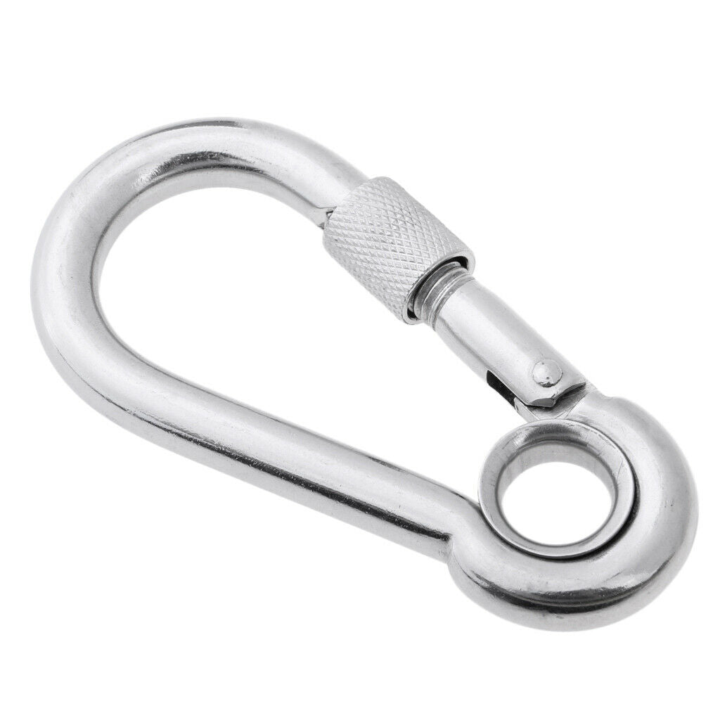 Stainless Steel Safety Carabiner Clip Hook Camping Climbing Hammock 11x120mm