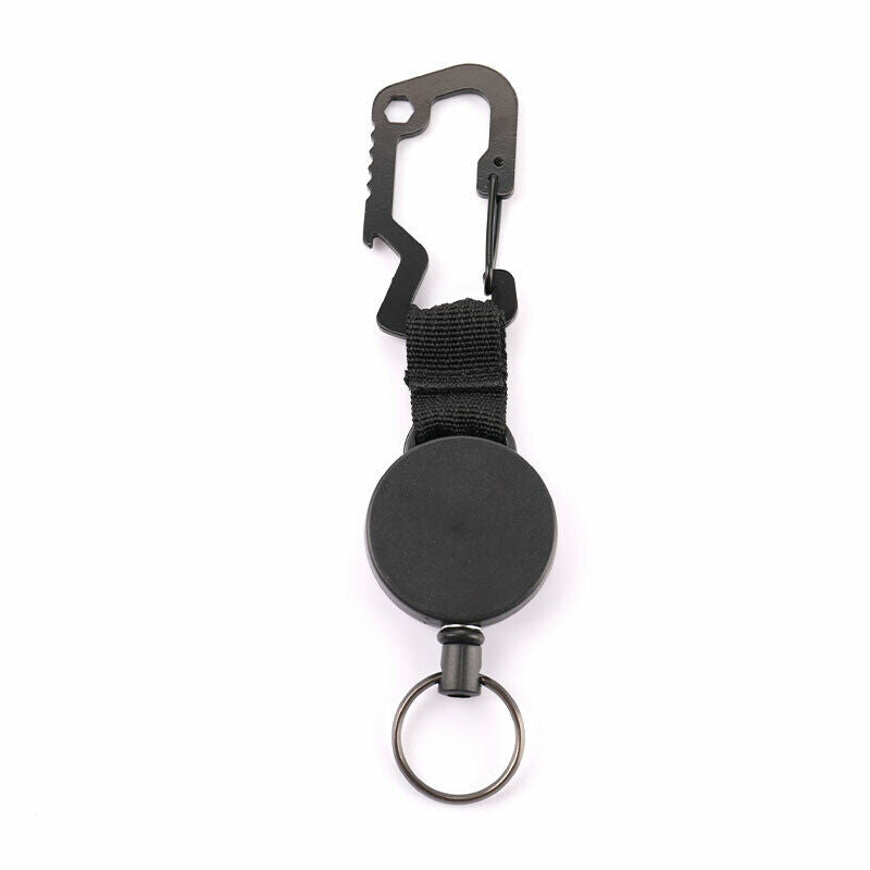 Retractable Keychain Key Ring Metal with Steel Wire Multitool Carabiner C.l8
