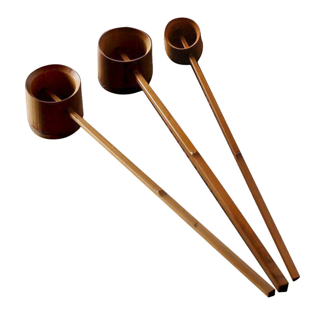 Natural Bamboo Japanese Water Ladle Handmade Water Bailer Dipper for Garden Tea