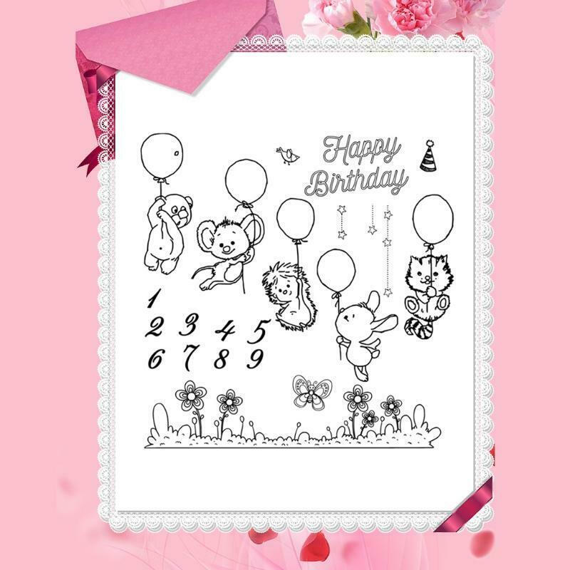 Happy Birthday DIY Silicone Clear Stamp Cling Seal Scrapbook Embossing Album