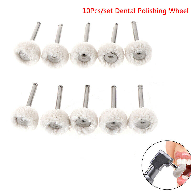 10Pcs/Set Dental Polishing Wheel Wool Cotton Polishing Pad Brushes Rotary Too SJ