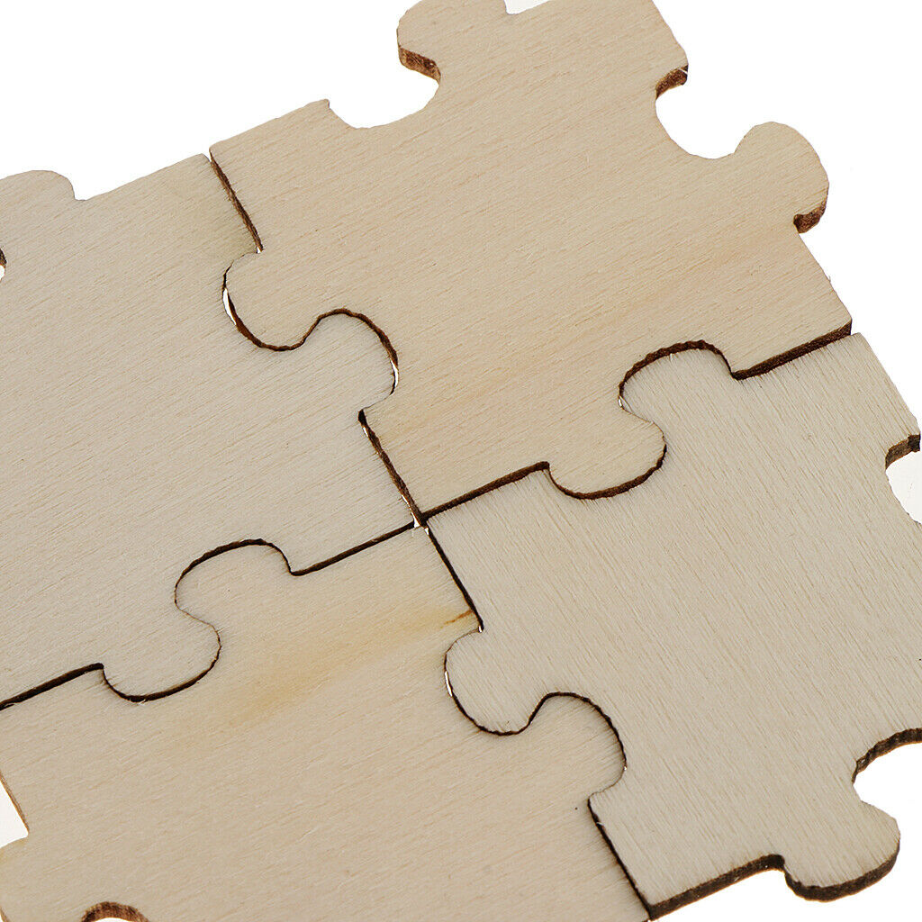 150pc Wooden Square Puzzle Pieces Embellish Craft Shape Blank Cardmaking Tag