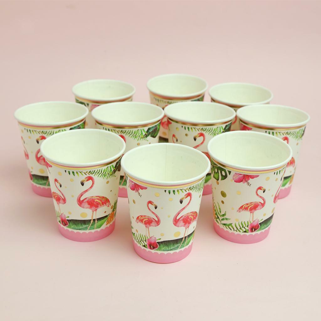 10pcs Tropical Flamingo Paper Disposable Cups Baby Shower Party Table Decor