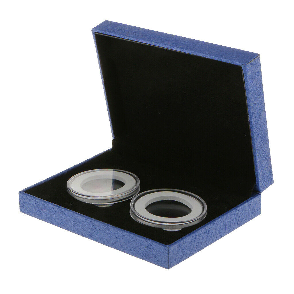 2x Collectibles 1/2 Holes Commemorative Coins Storage Display Case Gift Box