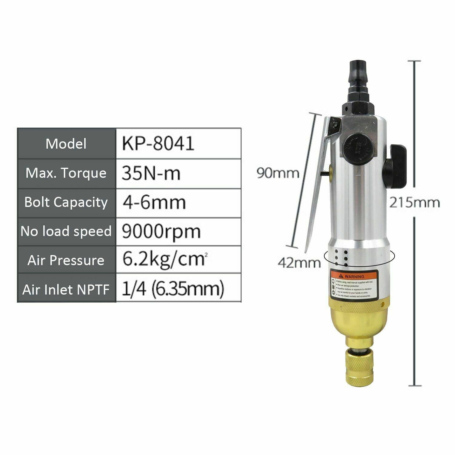 10000Rpm Pneumatic Air Screwdriver Woodworking Screw Reversible Drive Kit