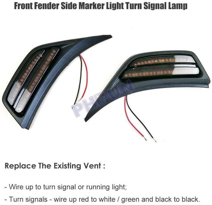 Car LED Front Fender Side Marker Light For Wrangler JL & Gladiator JT 2018-2020