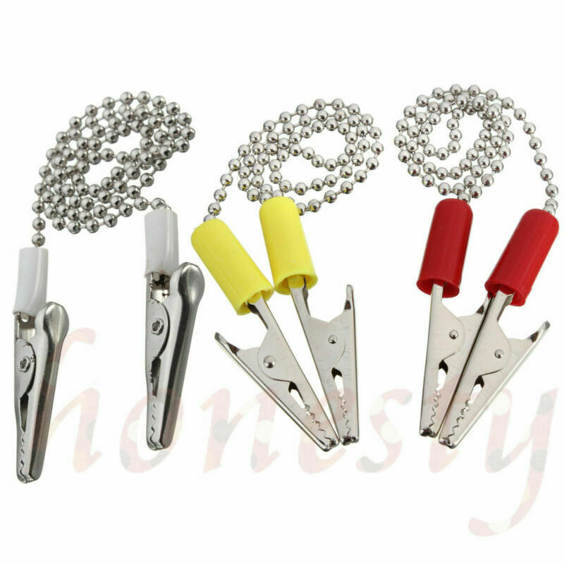 2pcs Napkin Holder Dental Lab Bib Crocodile Clip Flexible Metal Ball Chain