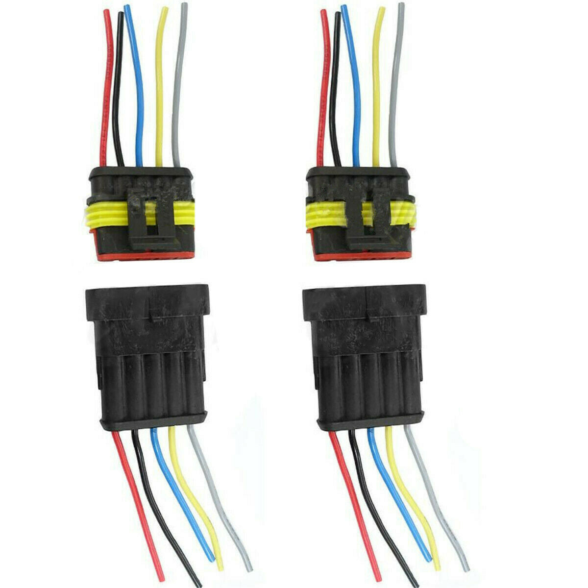 5 Sets 5 Pin Way Car Waterproof Electrical Connector Plug with Wire AWG Termina