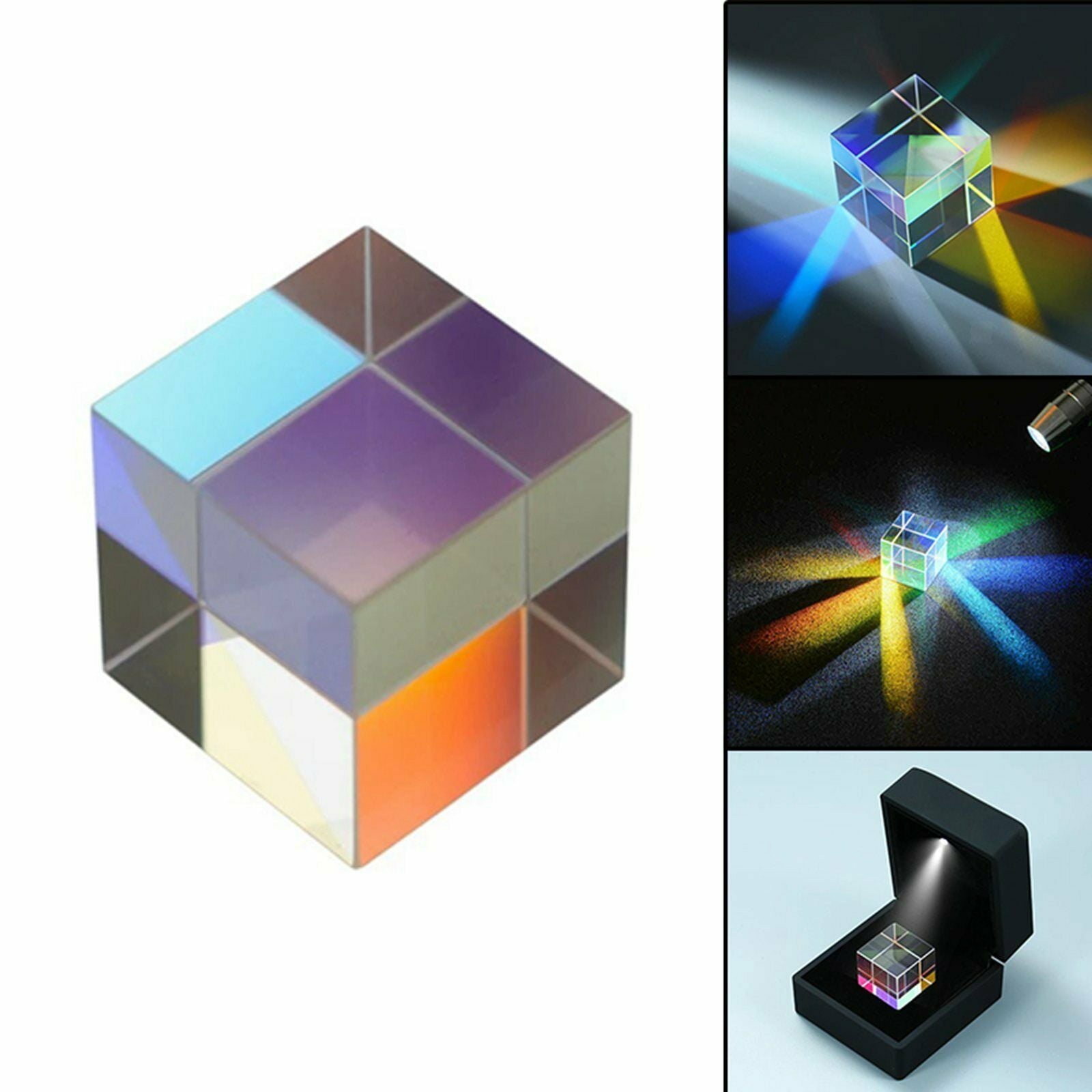 Cube Prism Multi-Color RGB Beam Splitting for Education Photography Toys