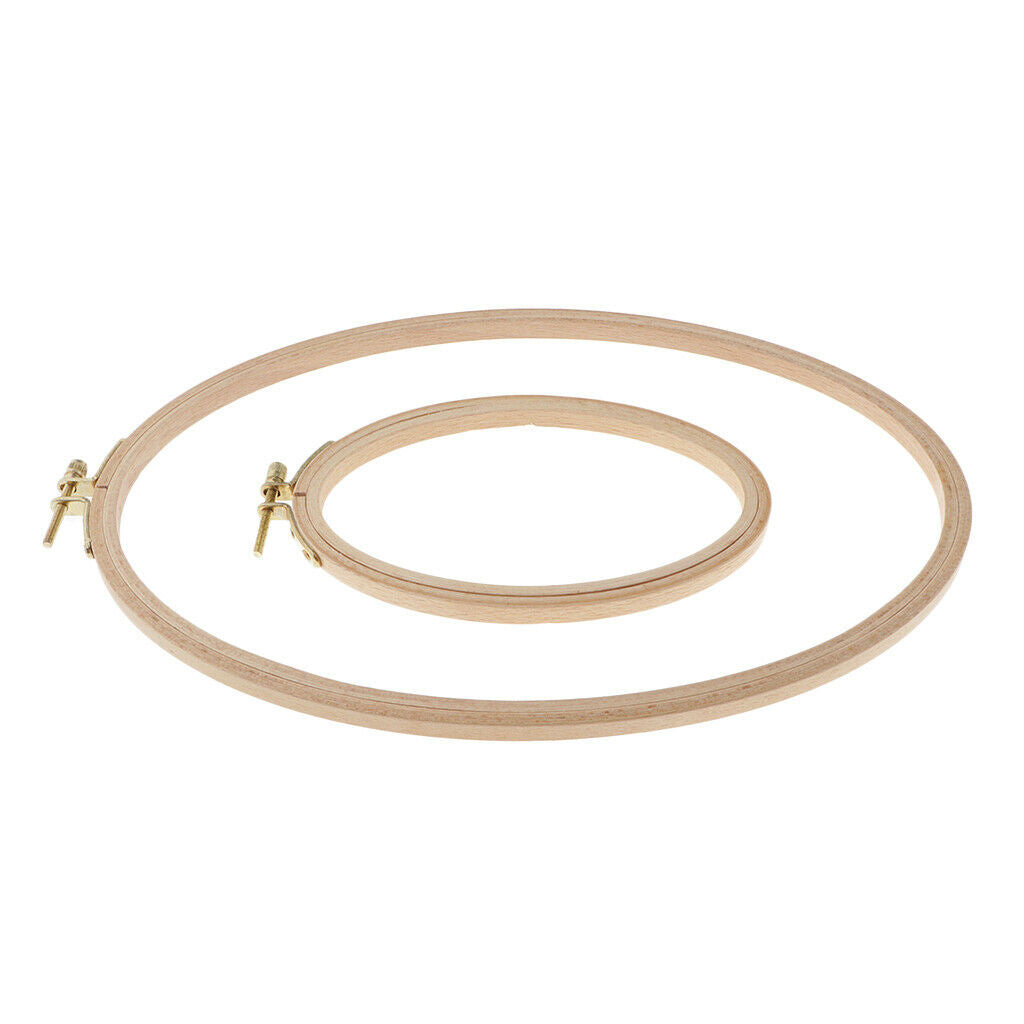 2 Pack Wooden Cross Stitch Hoop Ring Sewing Craft Embroidery 275mm 137mm