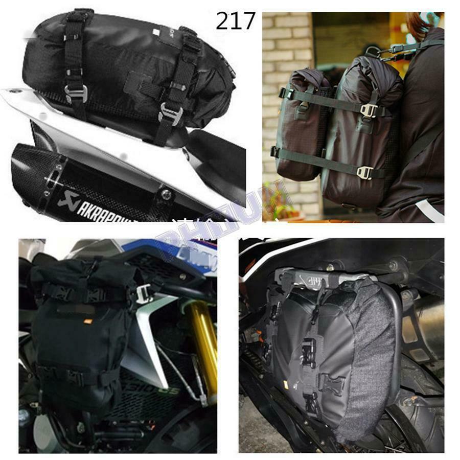 10L Motorcycle Scooter Tail Bag Storage Backpack Shoulder Bag Black Waterproof