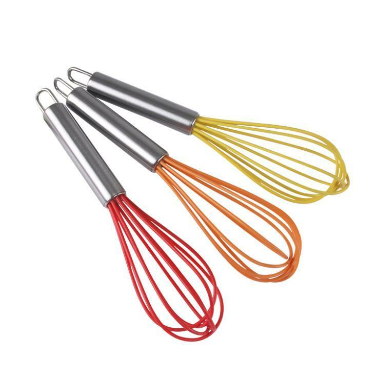 Good Handle Whisk silicone Kitchen Mixer Balloon Wire Egg Beater Tool  J7 RDD