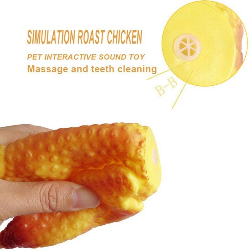 Dog Toys Simulation Silicone Roasted Chicken Tooth-resistant Teeth Pet TraininM1
