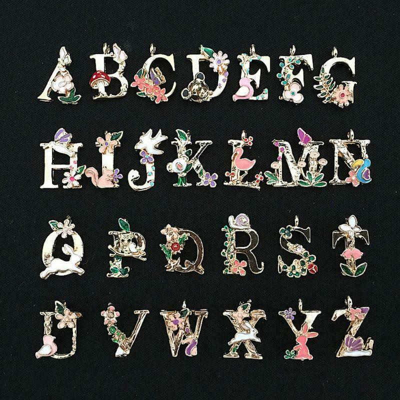 26 Letters Initial A-Z Alphabet Charms Pendant Garden Fairy Tale Jewelry Making