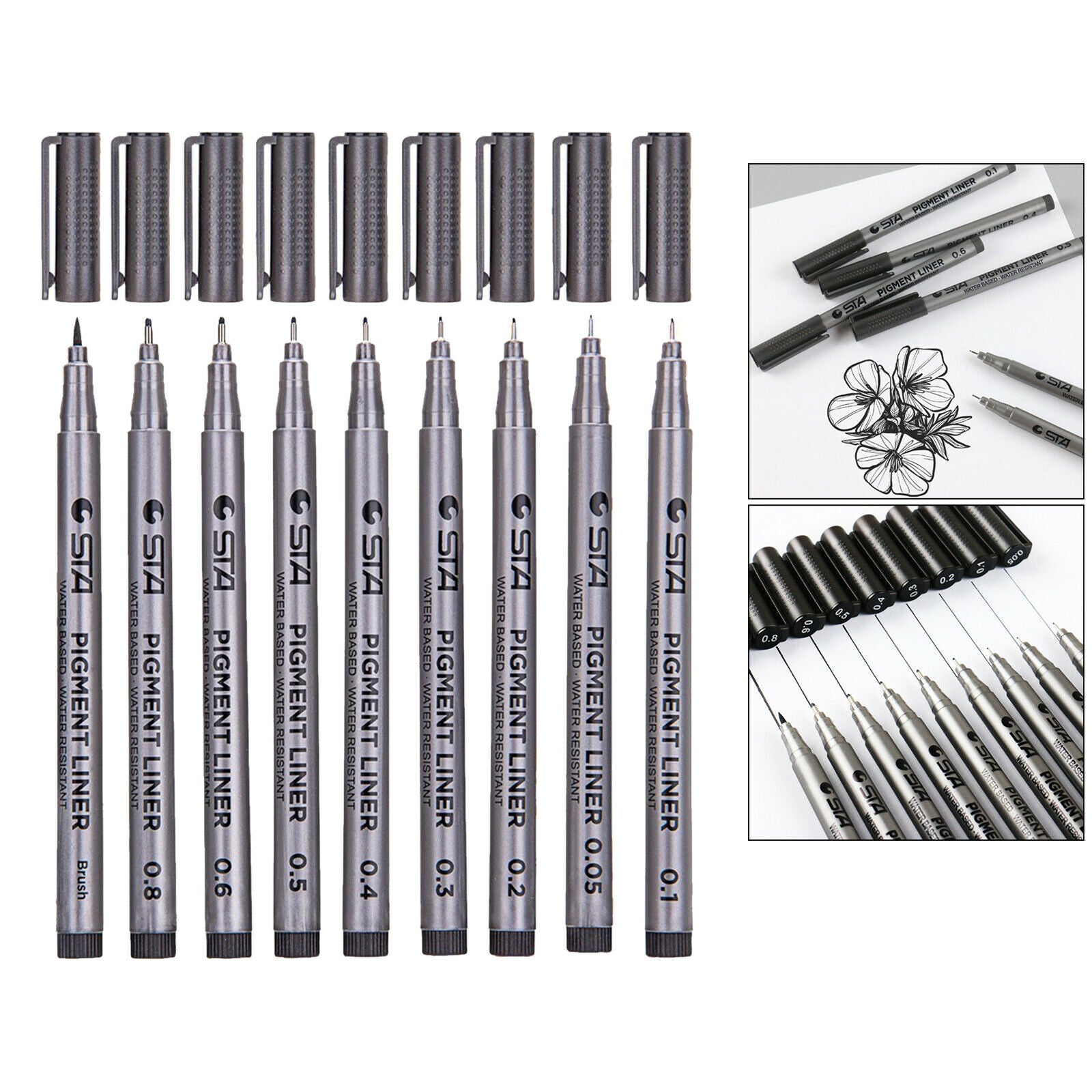 Precision Micro-Line Pens Pigment Ink Pens Doodling Sketching Scrapbooking