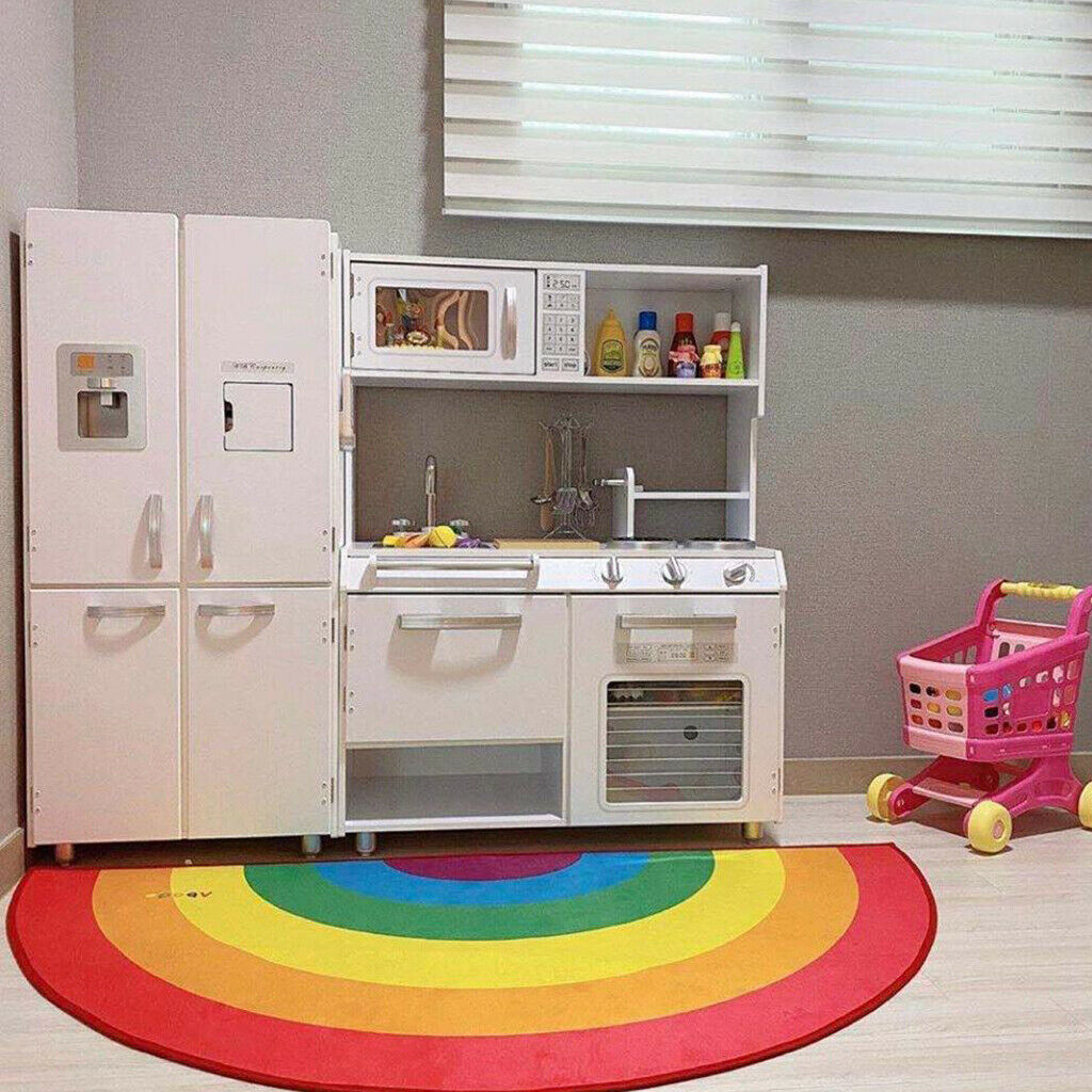 Half Round Entrance Rainbow Rug Floor Mat Carpet Bedroom Ornaments - Small