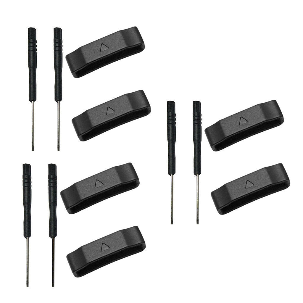 6x 26mm Watch Fastener Ring Band Loop for Garmin Fenix 3 / HR / 5X Black