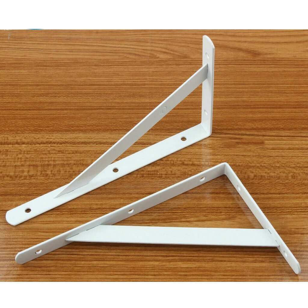 2pcs Wall Heavy Duty Support Metal Wall Rack Plank Holder 200x120x2mm,Black