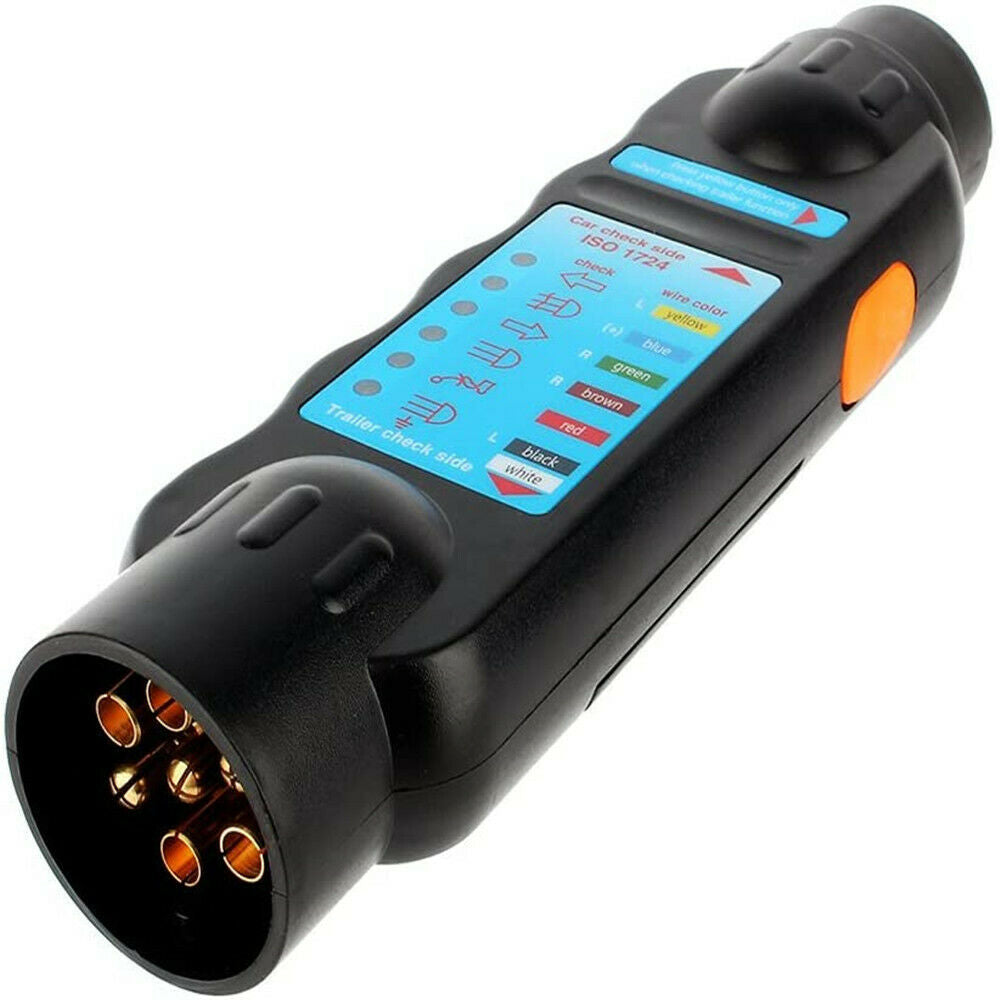 European 12v 7Pin Trailer Towing Lights Socket Cable Wiring Circuit Tester Tool