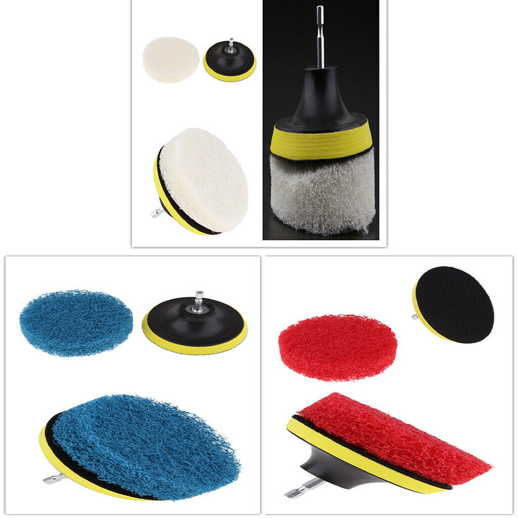 Drill Brush and Scrub Pads, 6Pcs/Set Power Scrubber Variety Cleaning Kit for
