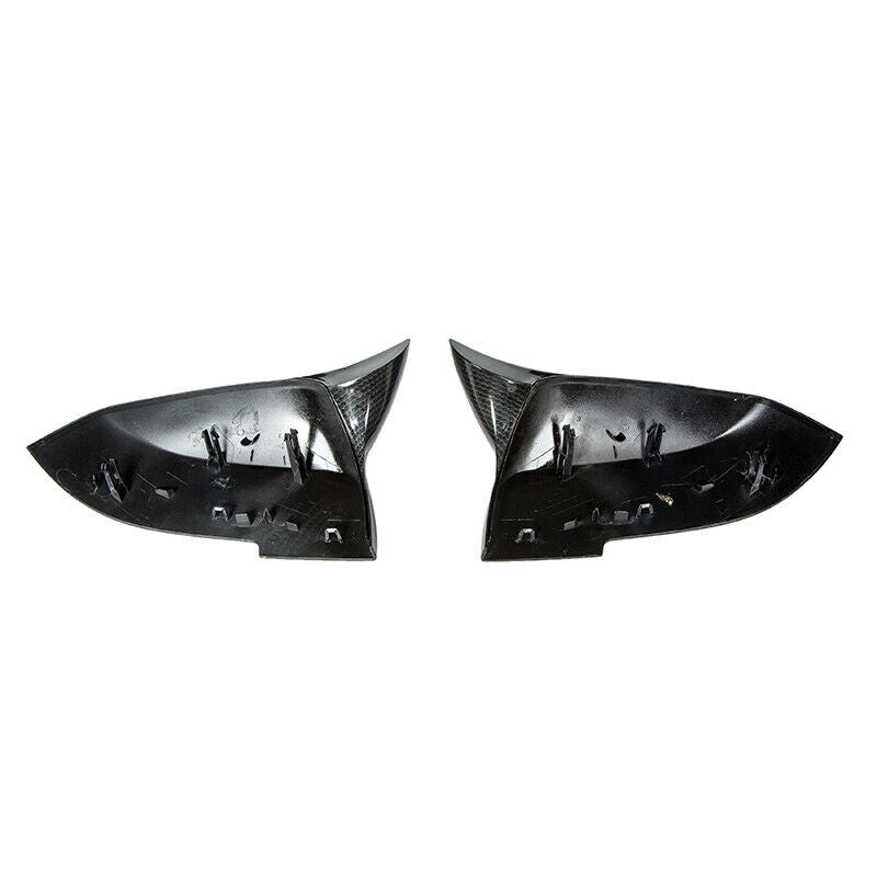 Pair Carbon Fiber Side Mirror Covers Caps FIT BMW 335i 430i 440i M235i xDrive M2