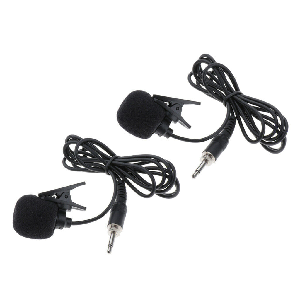 Pack of 2 1/8" (3.5mm) Lavalier Microphone Lapel Tie Clip for Transmitter
