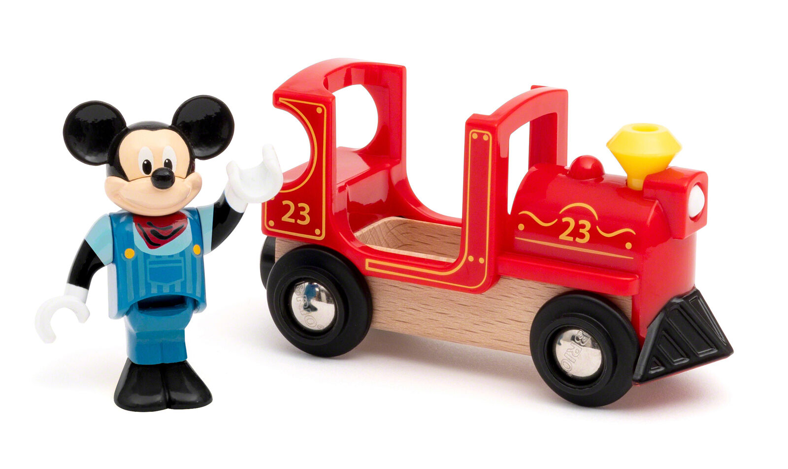 32282 BRIO Disney Mickey Mouse & Engine Set Wooden Train Track Age 3 Years+