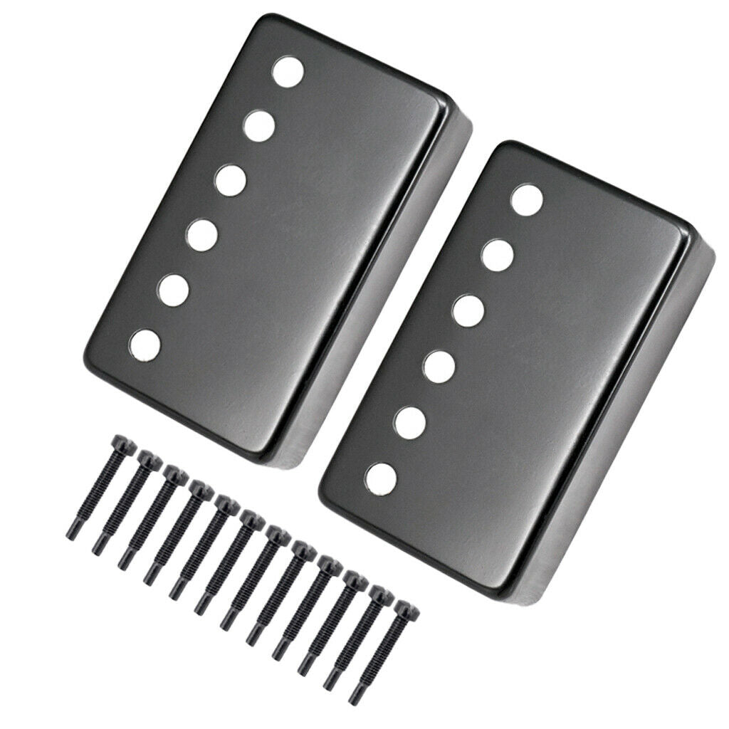 Humbucker Pickup Covers for Electric Guitar With Pickup Clamp Screws Black