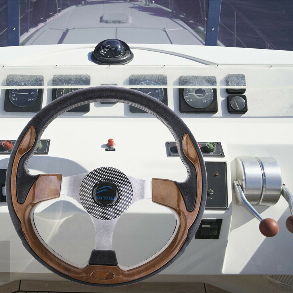 Rustproof Steering Wheel Aluminum 12.6" 3/4" Marine Boats Sport Wheel & Hub