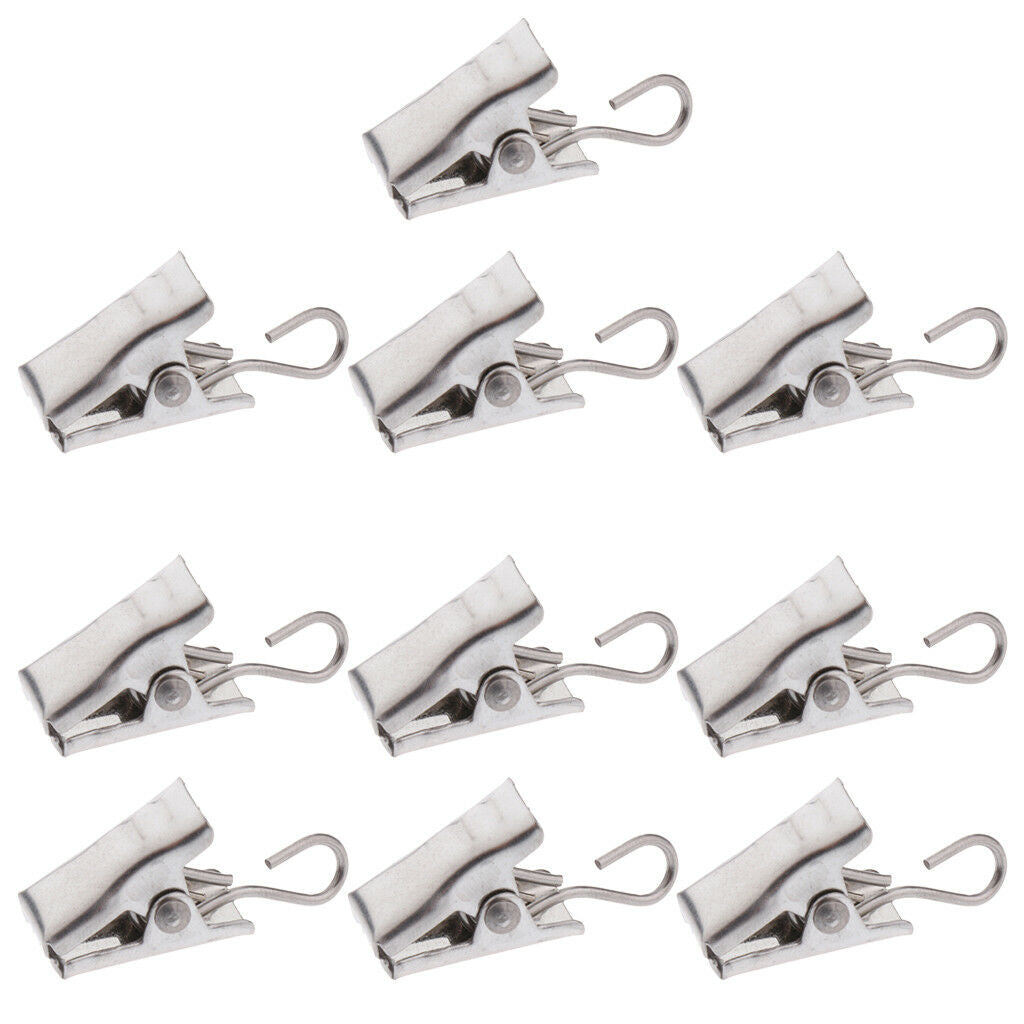 10Pcs Window Curtain Clips with Hook Slider Hanger Clips Panel Clamps 30mm