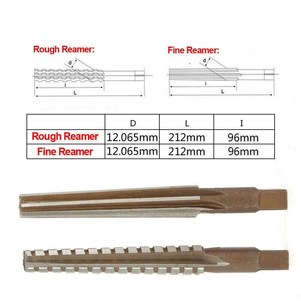 2Pcs MT3 Straight Shank Morse Taper Reamer Set Roughing+Finishing ReamerTool New