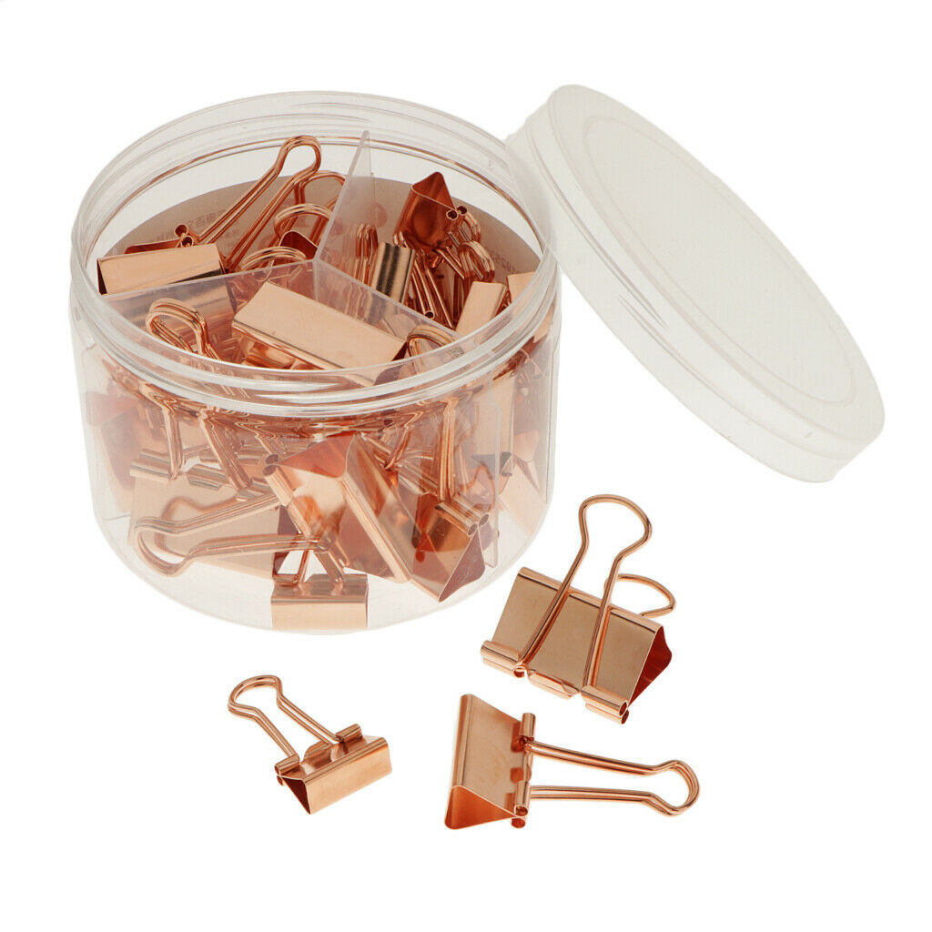 84Pcs 2Color Metal Binder Clips Paper Clamps Assorted Set Re-Usable Premium
