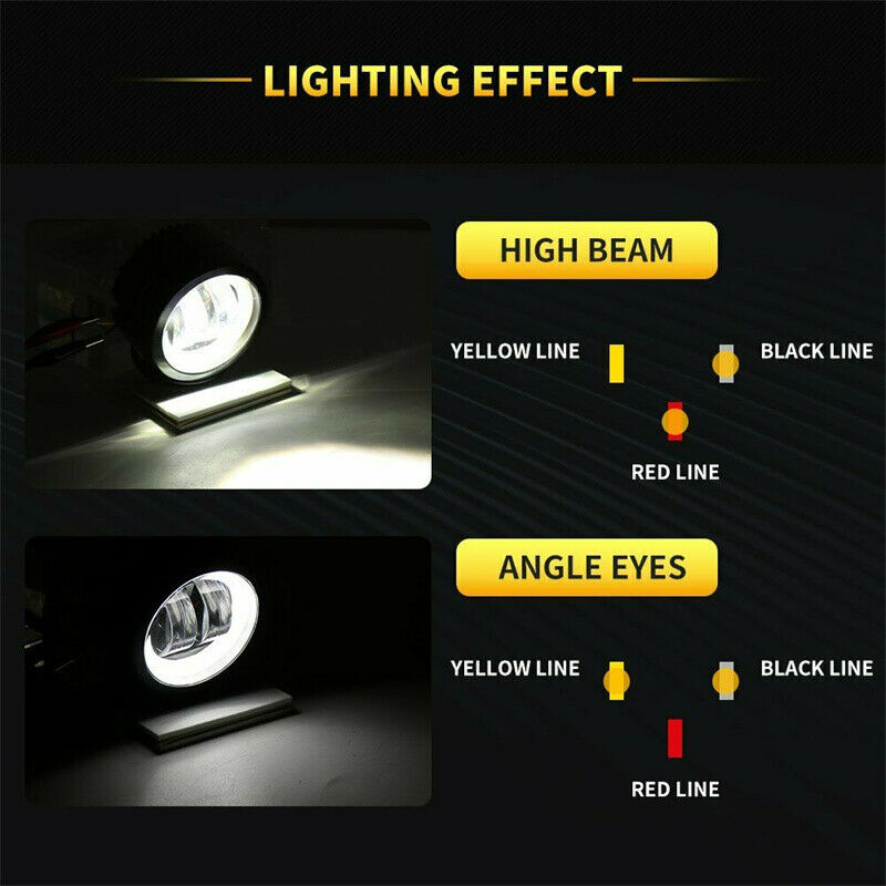 3" Motorcycle Square Headlight Spot Blue LED DRL Universal Scooter Off Road