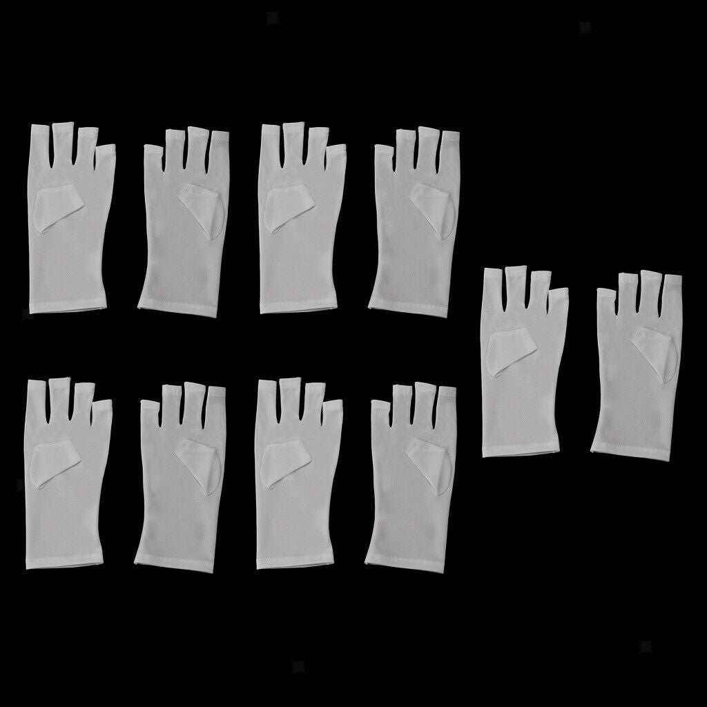 5 Pairs Fabric Anti UV Protection Gloves for Gel Polish Nail Dryer LED