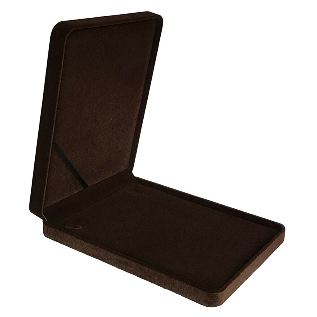Velvet Jewelry Necklace Box Case with Lid Travel Jewelry Storage Case Coffee