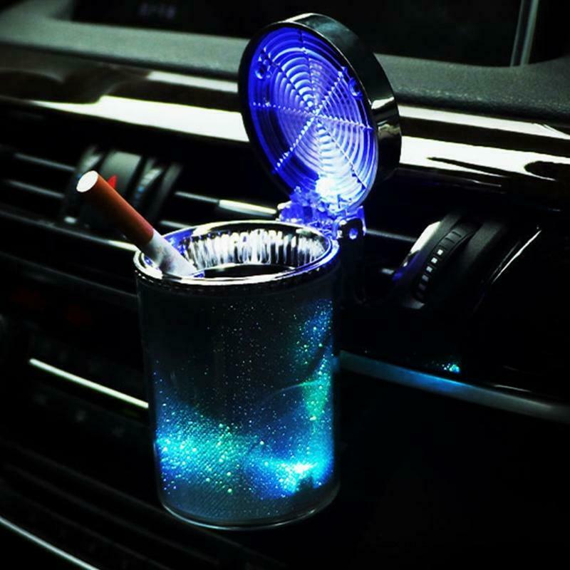 Creative LED Luminous Color Light Ashtray with Lid Simple Design Decorative Tray
