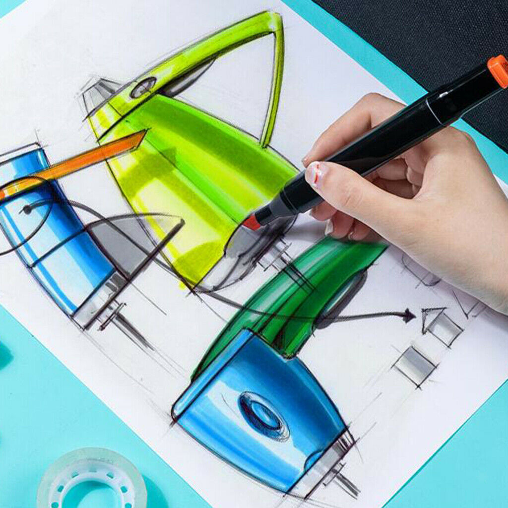 Dual Tips Permanent Marker Pen Alcohol Based Markers Black